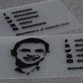визитная карта изготовлена из полупрозрачного пластика Дениса Решетова