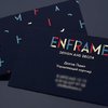Визитка из синей дизайнерской бумаги для компании Enframe