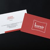 Двухсторонняя визитная карточка для мебельной компании Kursir