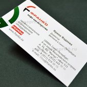 образец визитки с тиснением зеленой фольгой