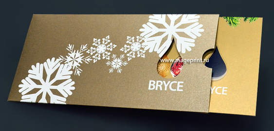 открытка к новому году для компании bryce c вырубкой
