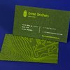 двухсторонняя визитка из зеленой дизайнерской бумаги