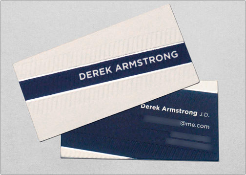 визитка для юриста Дерека Армстронга