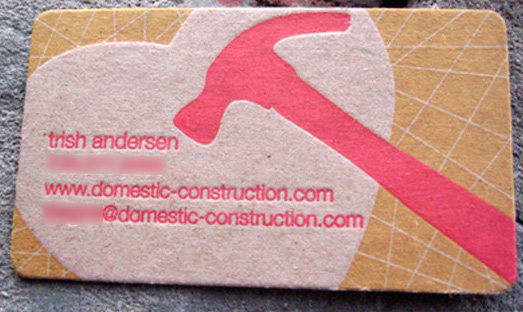Интересная визитка строительной компании
